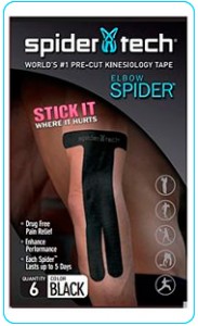 Купить преднарезанный кинзио тейп Spider Tech для локтя - черный