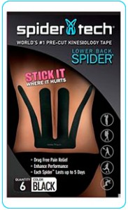 Купить преднарезанный кинзио тейп Spider Tech для спиный - черный